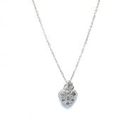 heart locket rhodium necklace