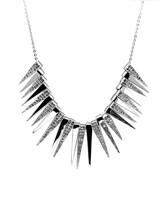 The Spikes Rhodium Necklace